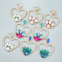 Dangle Earrings DOINGPRO 2022 Trend Metal Rhinestone Heart Shape Castle Party Luxury Jewelry Women's Charm