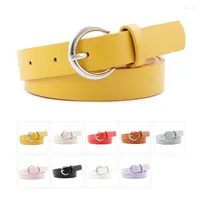 Belts 9 Colors Women's Leather Silver Metal Pin Buckle Waist Strap Female Fashion Candy Color Belt For Ladies Jeans Dress