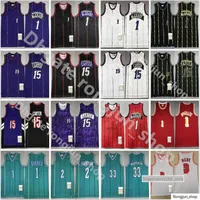 Mitchell et Ness Jersey ont cousu les hommes basketball Vince 15 Carter Tracy 1 McGrady Alonzo Mourning Larry Tyrone Bogues Johnson Wade Jerseys
