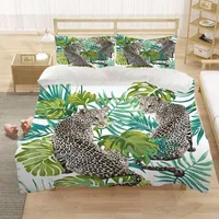 Bedding Sets Leopard Cheetah 3D Print Set Kids Adult Animal Duvet Cover Quilt Home Textiles King Queen Double Full Size Dropship
