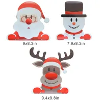 Weihnachtsautos Magnetaufkleber Glühbirne Santa Claus Snowman Reflective Sticker Dekorationen