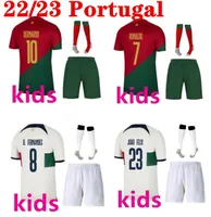 22 23 Portugal soccer jerseys boys RONALDO FERNANDES Portugieser 2022 JOAO FELIX Portugal Portuguese football shirt Kids kit sets