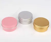 50g Metal Aluminium Bottle Tins Lip Balm Containers Empty Jars Screw Top Tin Cans White Gold Black Drop Delivery Packing Bottles 1152pcs DAN493