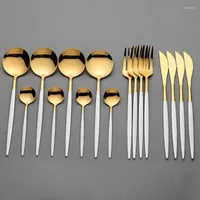 Dinnerware Sets Stainless Steel Cutlery Complete Spoon And Fork Set Black Dinner Reusable Knife