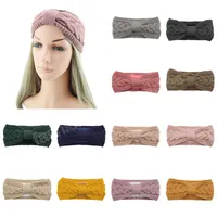 Winter Warmer Ear Knitted Headband Turban Women Crochet Wool Cross Wide Stretch Solid Hairband Headwrap Hair Accessories