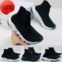 Paris Luxury Speed Trainer Toddler Shoes 2020 Designers Boys Girls Socks Shoes High Quality Kids Sneakers Triple Black White Baby Shoes