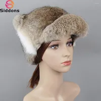 Ball Caps 2022 Fashion Brand Winter Fur Hat For Women Russian Real Knitted Cap Headgear Warm Beanie Hats
