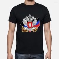 Men&#039;s T Shirts St George Ribbon Donetsk People&#39;s Republic Flag Badge Shirt. Cotton Short Sleeve O-Neck T-shirt Casual Mens Top