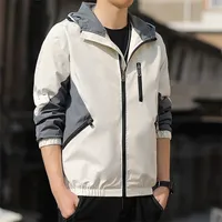 남성 재킷 후드 윈드 브레이커 가벼운 지퍼 업 까마귀 재킷 패치 워크 패션 의류 스트리트웨어 트렌드 코트 220930