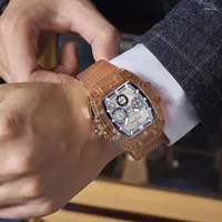 Wristwatches Creative White Military Watch For Men Chronograph Man Quartz Sports Watches Male Tonneau Clock Reloj Hombre Relogio Masculino