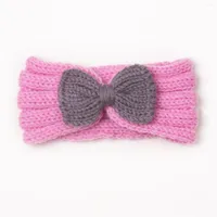 Hair Accessories Toddler Infant Baby Boys Girls Knitted Stretch Color Block Bowknot Hairband Headwear Headband Nylon