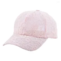 Ball Caps Cute Embroidery Lace Floral Baseball Cap For Wmen Breathable Summer Sun Protection Snap Back Hats Black Peach Blue