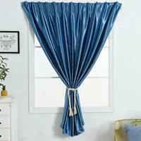 Curtain Vertical Blackout Blind Curtains Drapes Thermal Insulated Self-Sticky Hanging Without Rod Window-Shades TJ7125