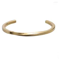 Bangle Simple Classic Stainless Steel Men Gold Bracelets Black Cuff For Women Type C Twisted Jewelry