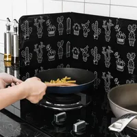 Table Mats Nordic Aluminum Foil Oil Baffle Gadgets Gas Stove Heat Shield Folding Splash-Proof Board Cooking Tools Kitchen Accessories
