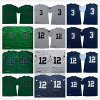 Norte Dame NCAA Fighting Irish College Football Jerseys 3 Joe Montana 12 Tyler Buchner High Quality Stitched Green White Jersey