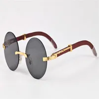 wood sunglasses for men women new fashion buffalo horn glasses rimless round clear lenses wood frame sun glasses274D