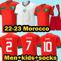 20222023 Jerseys de football marocain Hakimi Maillot Marocain Ziyech En-Nésyri Harit Saisiss Idrissi Boufal 22/23 Home Away Men Kids Kit Kit Jersey Maroc Team National