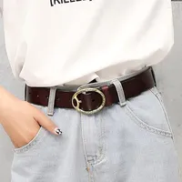 أحزمة الحزام الفاخر نساء بو الجلود الرجعية تصميم العلامة التجارية Weistband قابلة للتعديل دبوس الدبوس جينز ceinturon de dames