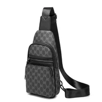 PU Lattice Messenger Chest Bag Business HandBags Luxury Soft Leather Crossbody Bags for Men Designer246Q