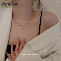 Chains Ropuhov 2022 Woman Pearl Necklace Korean Design Neck Chain Bone Personalized High-grade Light Luxury