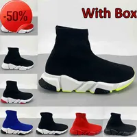 With Box Fashion Paris mens casual sock shoes Triple black white red green royal high quality men women sneakers US 6-12
