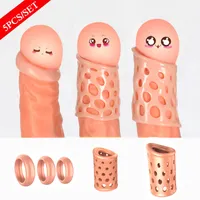 Sewing Notions 5PCS Penis Glans Rings Foreskin Correction Male Chastity Device Penis Ring Delay Ejaculation Sex Toys for Men Cock Ring Cage