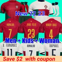 2022 Soccer Jersey Portugais Bruno Fernandes Diogo J. Portuguesa Retro 2022 Joao Felix 22 23 Shirt Football Bernardo Portugieser Men Women Kid Kit Kit