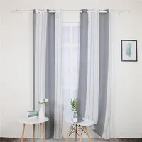 Curtain 1Pcs Linen Window Sheer Curtains Semi-Blackout For Living Room Bedroom & Rod Pocket Stripe Pattern Single Panel Voile