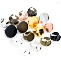 Components Other 12mm 14mm 16mm 18mm 20mm 25mm 6 Colors Brass Adjustable Ring Settings Blank Base Fit 12-25mm Glass Cabochons Buttons