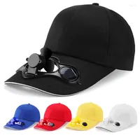 Ball Caps Solar Fan Baseball Cap Men Customizable Logo Solid Women Outdoor Peaked Adjustable Embroidered Hats Summer Sunhat