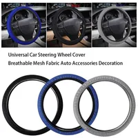 Steering Wheel Covers Anti-slip Cove Universal Car Cover Breathable Mesh Fabric Auto Decoration Accessories