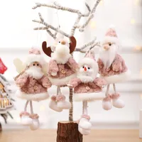 Christmas Decorations Angel Plush Doll Toy Pendant Tree Snowman Elk Ornament Decoration For Home Xmas Gifts Noel Navidad 2022