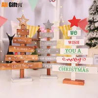 Christmas Decorations Fast Delivery Wooden Artificia Tree Desktop Cristmas Ornament Home Decor Party Supplies Xmas Gift Festival Decoration