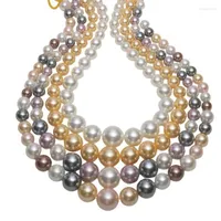 Choker Natural Shell Pearl Necklace Imitation 6-16mm Tower Size Beads Women's Wedding Give Mother Gift