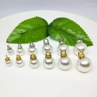 Charms MRHUANG 20pcs/lot Crystal Ring Pearl 8mm 10mm 12mm 14mm 16mm Golden Silver Color Fashion Jewelry Accessories
