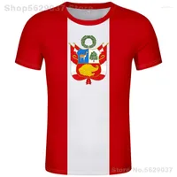 Men's T Shirts PERU Shirt Diy Free Custom Name Number Per T-shirt Nation Flag Pe Republic Peruvian Spanish Country College Text Po Clothes