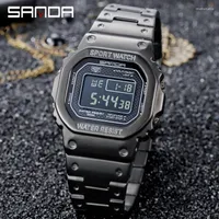 Wristwatches Top Men's Sport Watches LED Digital Watch Men 5ATM Casual Waterproof Wristwatch Steel Clock Relogio MasculinoWristwatches W
