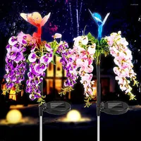 Outdoor Garden Solar Phalaenopsis Butterfly Light For Country House And Vegetable Patch Wedding Decor 7-color Changing Lawn Lamp