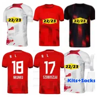 22 23 RBL Soccer Trikots Leipziges Wenner #11 Poulsen Forsberg 2022 2023 Bundesliga Sabitzer Camisetas de Futbol Männer Kids Kits Socken Full Sets Fußball -Hemd -Uniformen