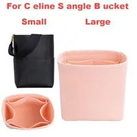 For C Eline Sangle Bucket 3MM Premium Felt Insert Bag Organizer Makeup Handbag Shaper Travel Inner Purse Cosmetic Bags & Cases303Y