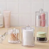 Storage Boxes Acrylic Makeup Organizer Cotton Pad Bathroom Box Swabs Cosmetics Jewelry Remover Containers