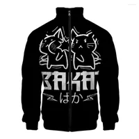 Men's Hoodies 2022BAKA Stand Collar Zipper Jacket Slap Funny Harajuku Fashion Hip-Hop Trend Print Casual Sweatshirt