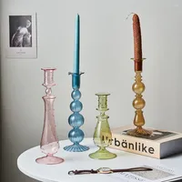 Candle Holders Modern Creative Glass Holder Home Decor Wedding Decoration Dining Table Transparent Color