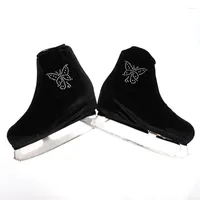 Knee Pads Nasinaya Figure Skating Shoes Cover Velvet For Kids Adult Protective Roller Skate Ice Accessories Shiny Rhinestones