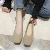 Sandals Women Summer Mesh Casual Shoes Fashion Knitted Pointed-toe Flats Spring Woven Breathable Size 35-40