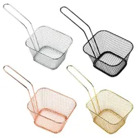 Square Wire Fry Basket Baking Healthy Cooking French Chips Baskets Net Table Serving Frying Fries Desk Food Presentation Mesh Kitchen Tool 1223201