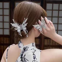 كوريا أزياء المعادن سائل الفراشة مقاطع شعر للنساء الظهر رأس الاستيلاء على مقطع عصابة هندسية