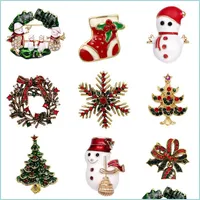 Party Favor Retro Alloy Santa Claus Party Favor Christmas Tree Brooch Decorations Clothes Shoes Hats Accessories Badge Drop De Mxhome Dhxdn