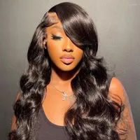 13x6 HD Transparent Lace Front Human Hair Wigs PrePlucked 4x4 13x4 Brazilian Body Wave Closure Frontal Wig Black Women Remy